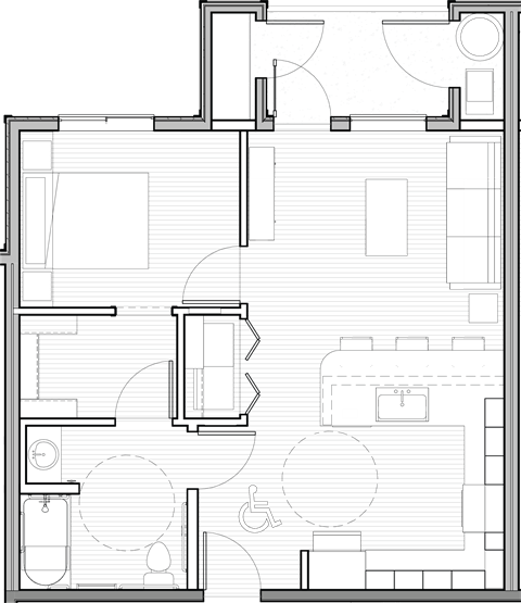 Sunrise Village Senior 1 Bed 1 Bath 626 SF